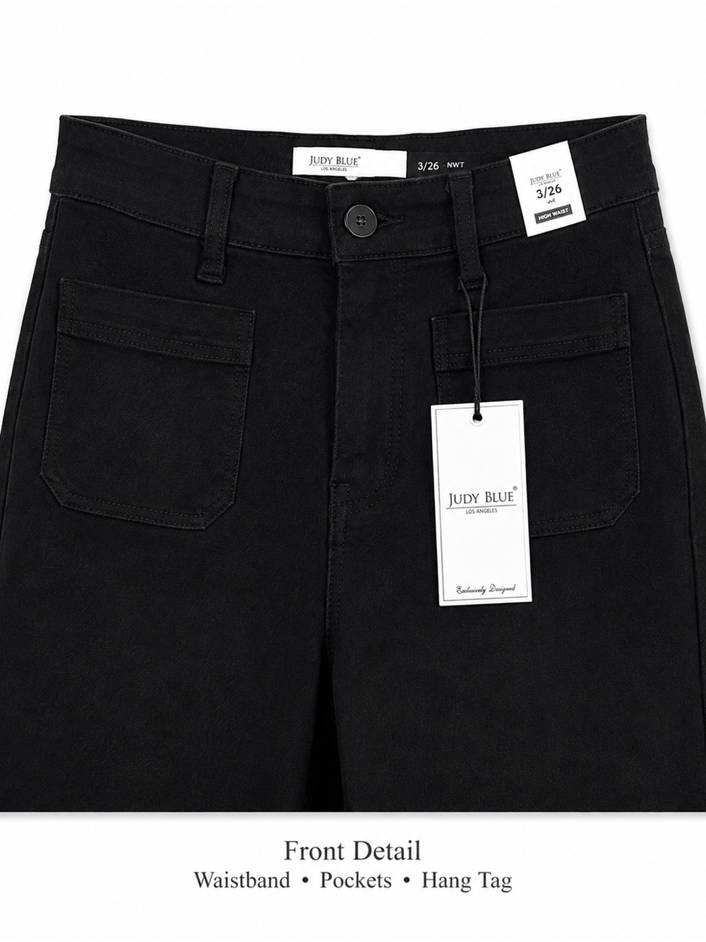 Judy Blue Women’s Black High Rise Wide Leg Jeans Size 3/26 NWT - Picture 5 of 6